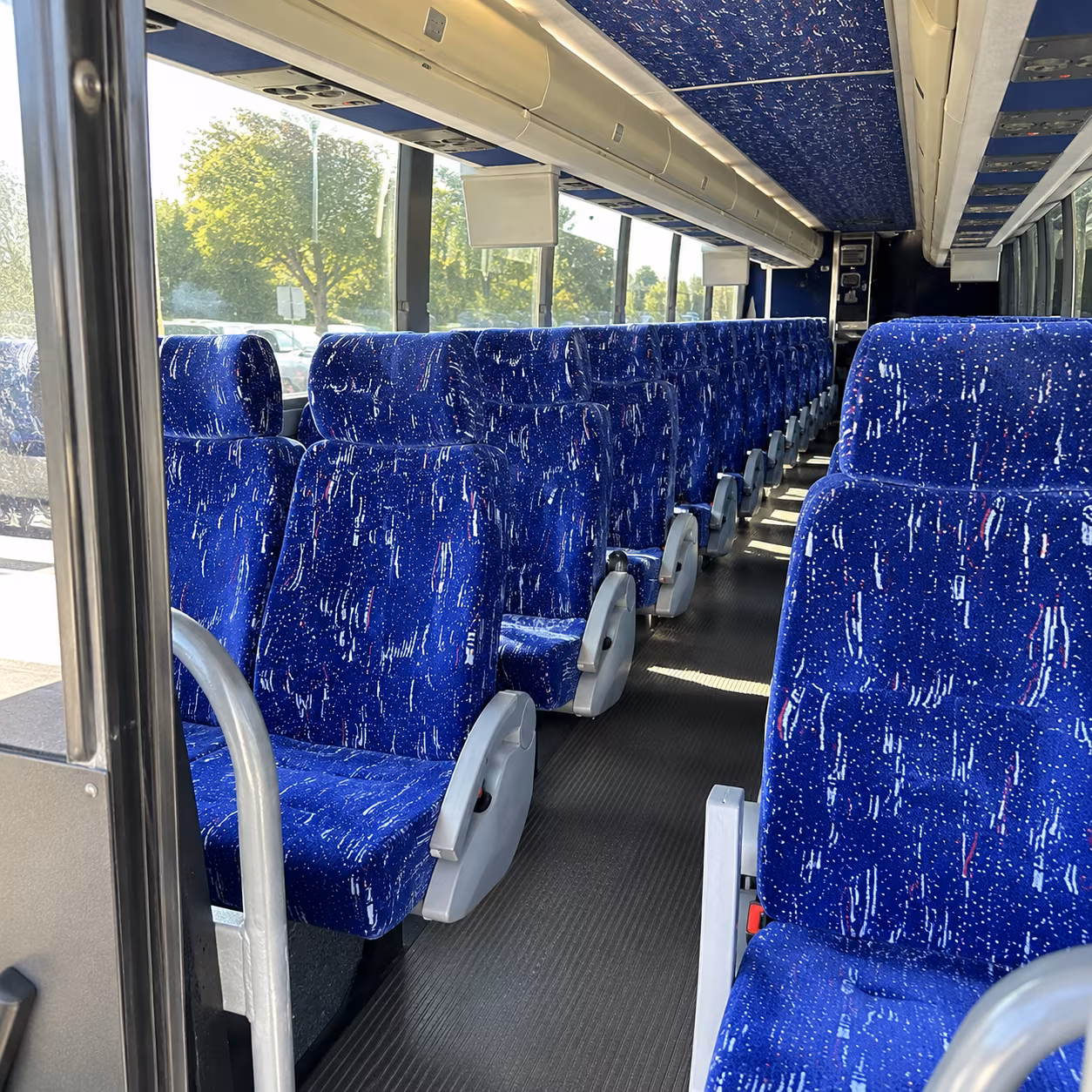 san marcos 56 passenger charter bus inside