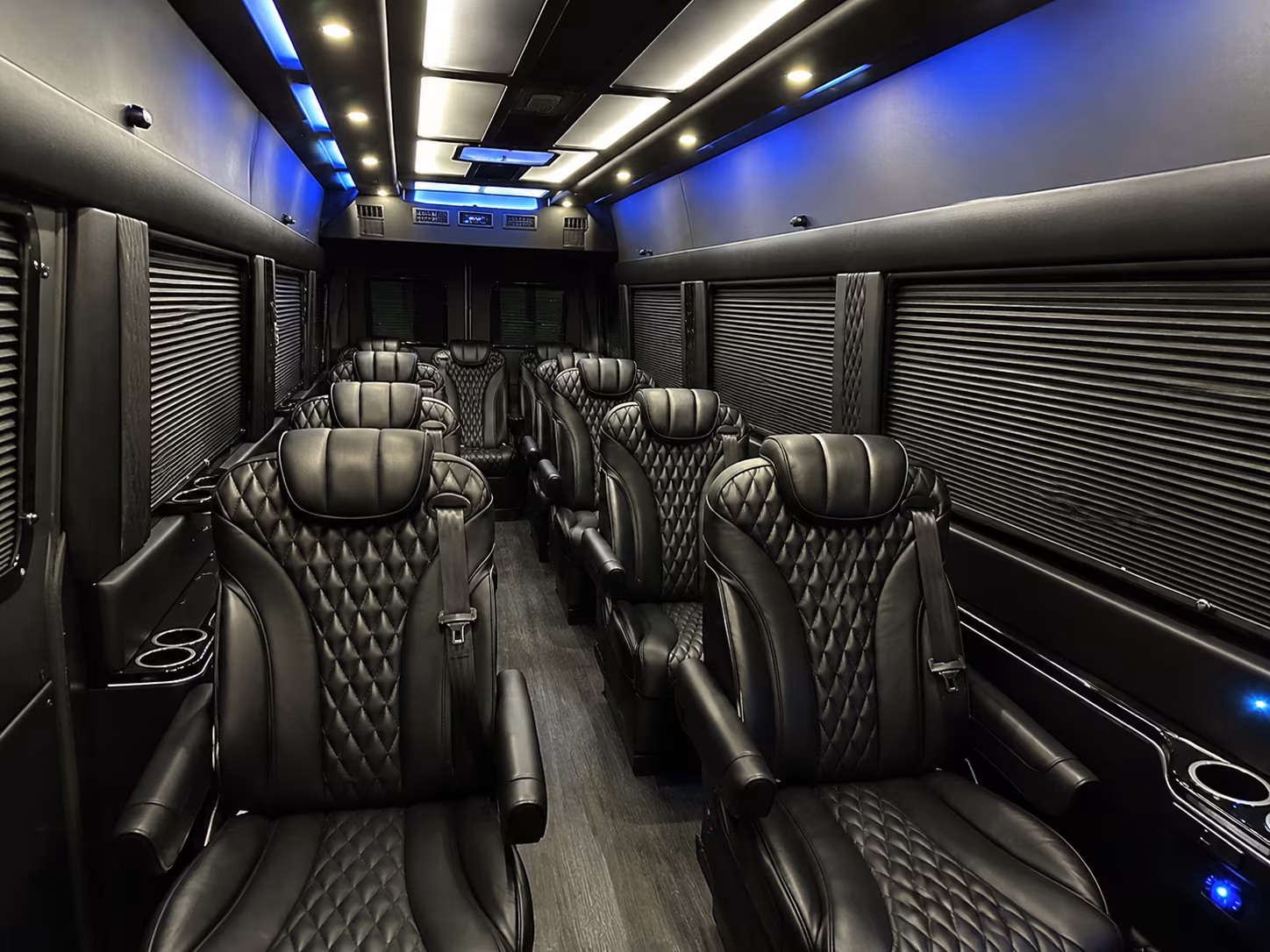 san marcos sprinter van with driver inside
